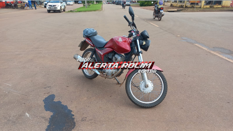 Acidente entre carro e moto deixa motociclista ferido em Rolim de Moura Acidente entre carro e moto deixa motociclista ferido em Rolim de Moura