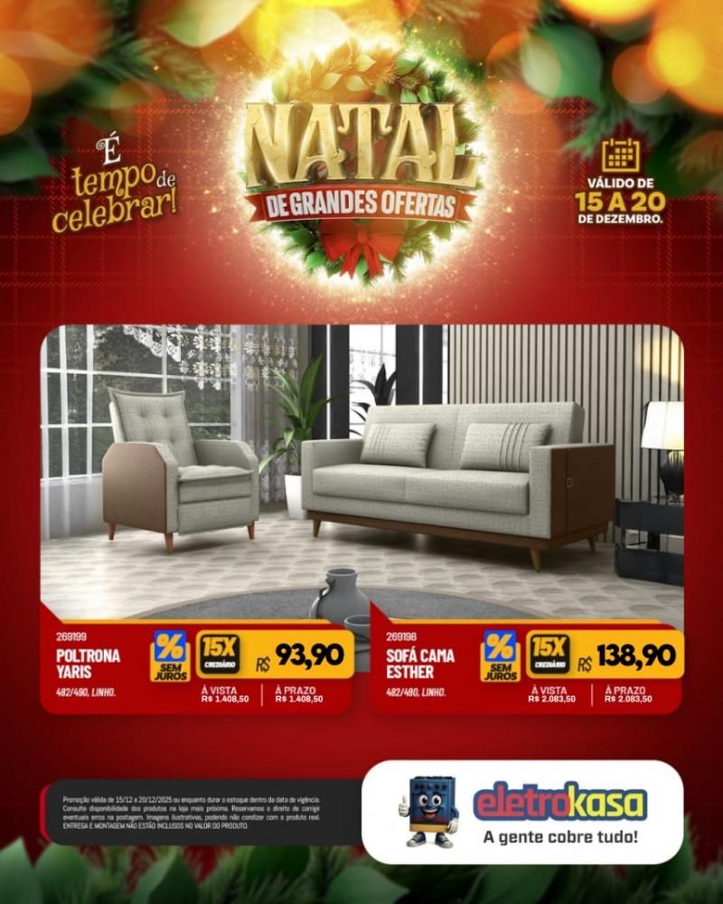 Aproveite as ofertas de Natal para mobiliar ou renovar sua casa com as lojas eletroKasa, em Rolim de Moura Aproveite as ofertas de Natal para mobiliar ou renovar sua casa com as lojas eletroKasa, em Rolim de Moura