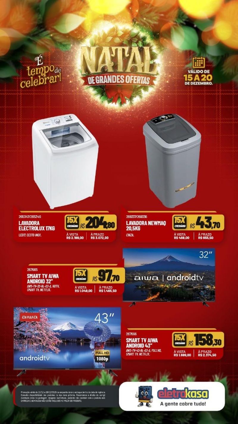 Aproveite as ofertas de Natal para mobiliar ou renovar sua casa com as lojas eletroKasa, em Rolim de Moura Aproveite as ofertas de Natal para mobiliar ou renovar sua casa com as lojas eletroKasa, em Rolim de Moura
