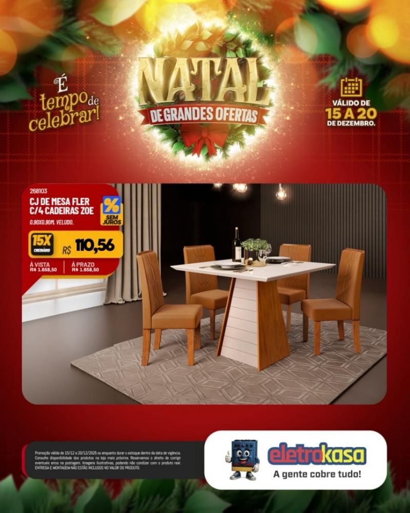 Aproveite as ofertas de Natal para mobiliar ou renovar sua casa com as lojas eletroKasa, em Rolim de Moura Aproveite as ofertas de Natal para mobiliar ou renovar sua casa com as lojas eletroKasa, em Rolim de Moura