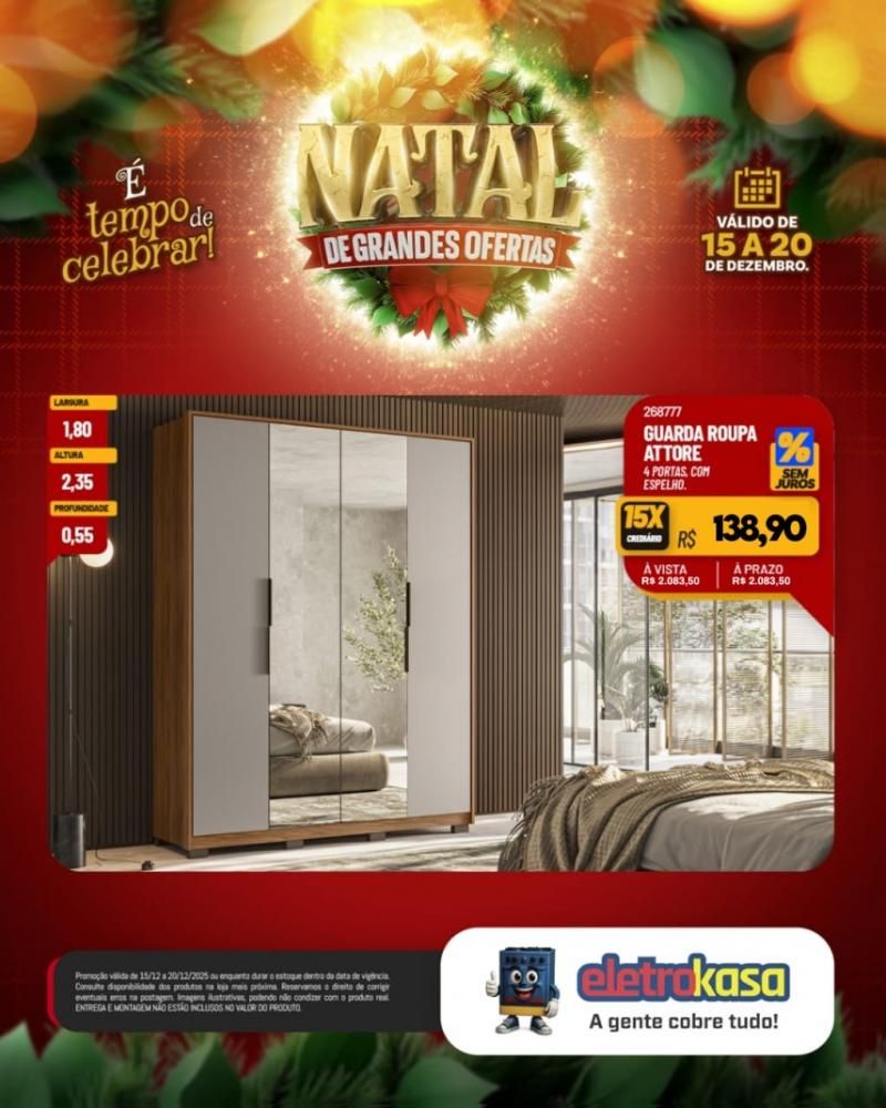 Aproveite as ofertas de Natal para mobiliar ou renovar sua casa com as lojas eletroKasa, em Rolim de Moura Aproveite as ofertas de Natal para mobiliar ou renovar sua casa com as lojas eletroKasa, em Rolim de Moura