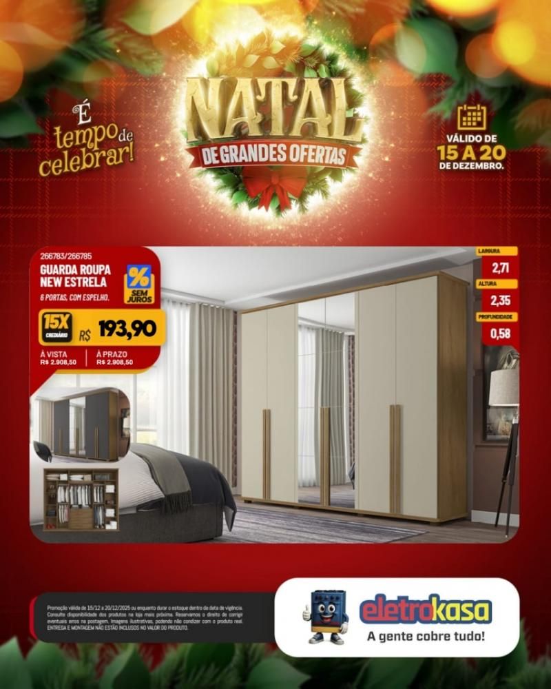 Aproveite as ofertas de Natal para mobiliar ou renovar sua casa com as lojas eletroKasa, em Rolim de Moura Aproveite as ofertas de Natal para mobiliar ou renovar sua casa com as lojas eletroKasa, em Rolim de Moura