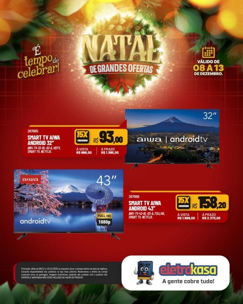 Natal com grandes ofertas nas lojas eletroKasa, em Rolim de Moura Natal com grandes ofertas nas lojas eletroKasa, em Rolim de Moura
