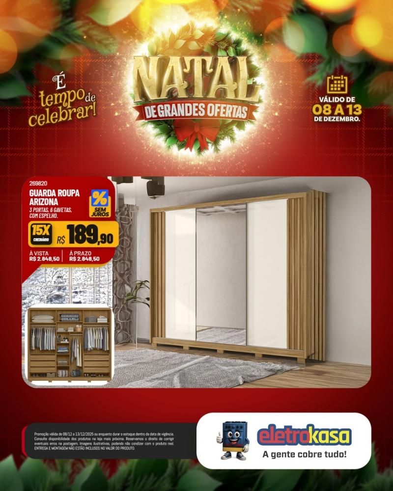 Natal com grandes ofertas nas lojas eletroKasa, em Rolim de Moura Natal com grandes ofertas nas lojas eletroKasa, em Rolim de Moura