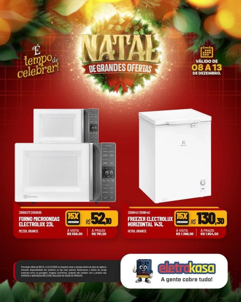 Natal com grandes ofertas nas lojas eletroKasa, em Rolim de Moura Natal com grandes ofertas nas lojas eletroKasa, em Rolim de Moura
