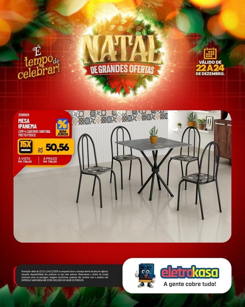 Ofertas imperdíveis de Natal para mobiliar ou renovar sua casa com as lojas eletroKasa, em Rolim de Moura Ofertas imperdíveis de Natal para mobiliar ou renovar sua casa com as lojas eletroKasa, em Rolim de Moura