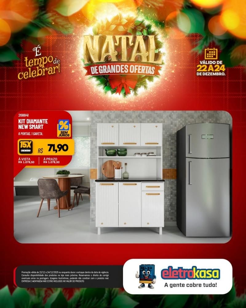 Ofertas imperdíveis de Natal para mobiliar ou renovar sua casa com as lojas eletroKasa, em Rolim de Moura Ofertas imperdíveis de Natal para mobiliar ou renovar sua casa com as lojas eletroKasa, em Rolim de Moura