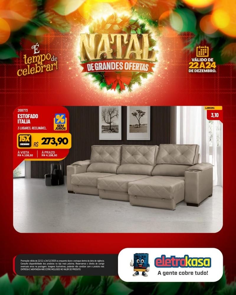 Ofertas imperdíveis de Natal para mobiliar ou renovar sua casa com as lojas eletroKasa, em Rolim de Moura Ofertas imperdíveis de Natal para mobiliar ou renovar sua casa com as lojas eletroKasa, em Rolim de Moura