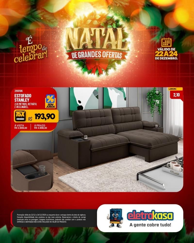Ofertas imperdíveis de Natal para mobiliar ou renovar sua casa com as lojas eletroKasa, em Rolim de Moura Ofertas imperdíveis de Natal para mobiliar ou renovar sua casa com as lojas eletroKasa, em Rolim de Moura