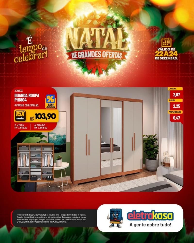 Ofertas imperdíveis de Natal para mobiliar ou renovar sua casa com as lojas eletroKasa, em Rolim de Moura Ofertas imperdíveis de Natal para mobiliar ou renovar sua casa com as lojas eletroKasa, em Rolim de Moura