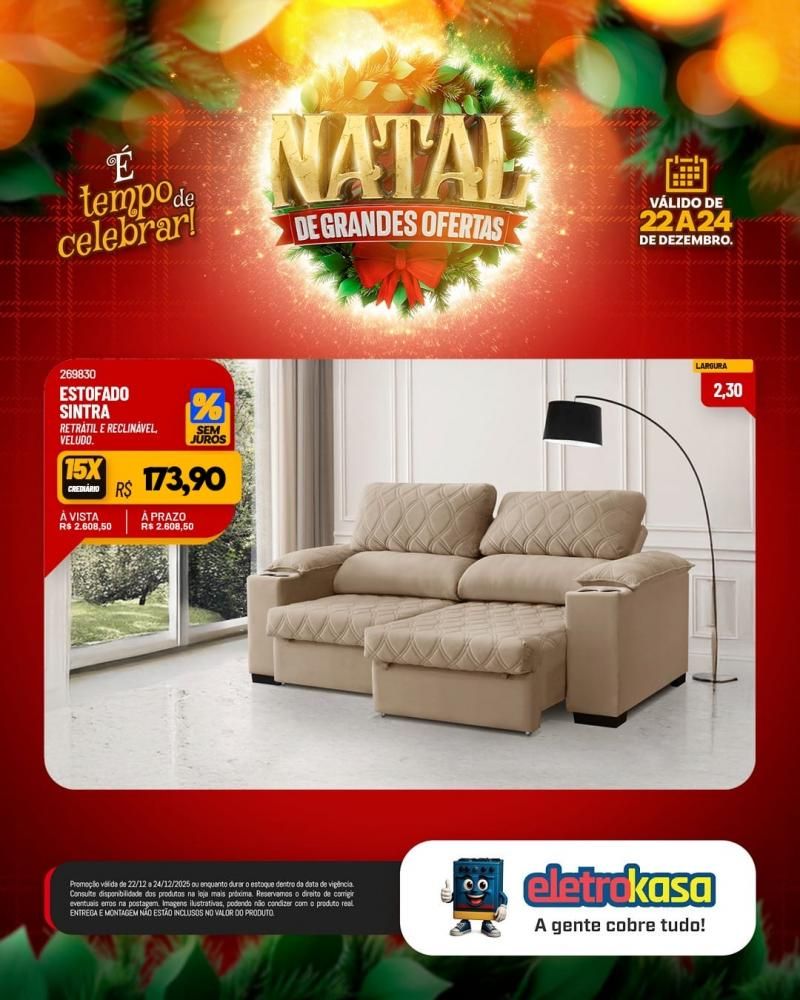Ofertas imperdíveis de Natal para mobiliar ou renovar sua casa com as lojas eletroKasa, em Rolim de Moura Ofertas imperdíveis de Natal para mobiliar ou renovar sua casa com as lojas eletroKasa, em Rolim de Moura