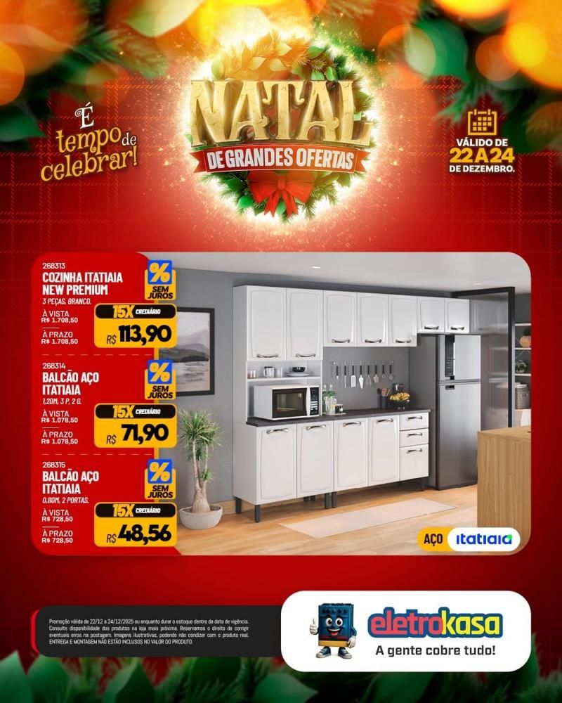 Ofertas imperdíveis de Natal para mobiliar ou renovar sua casa com as lojas eletroKasa, em Rolim de Moura Ofertas imperdíveis de Natal para mobiliar ou renovar sua casa com as lojas eletroKasa, em Rolim de Moura