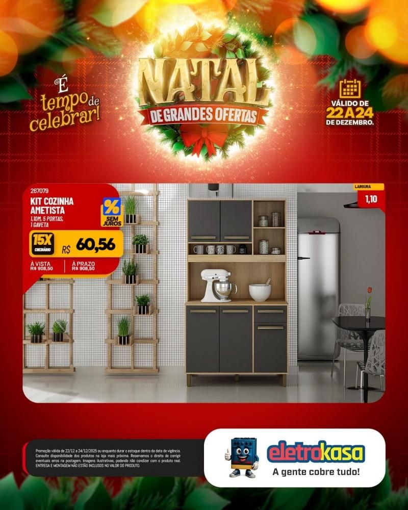 Ofertas imperdíveis de Natal para mobiliar ou renovar sua casa com as lojas eletroKasa, em Rolim de Moura Ofertas imperdíveis de Natal para mobiliar ou renovar sua casa com as lojas eletroKasa, em Rolim de Moura