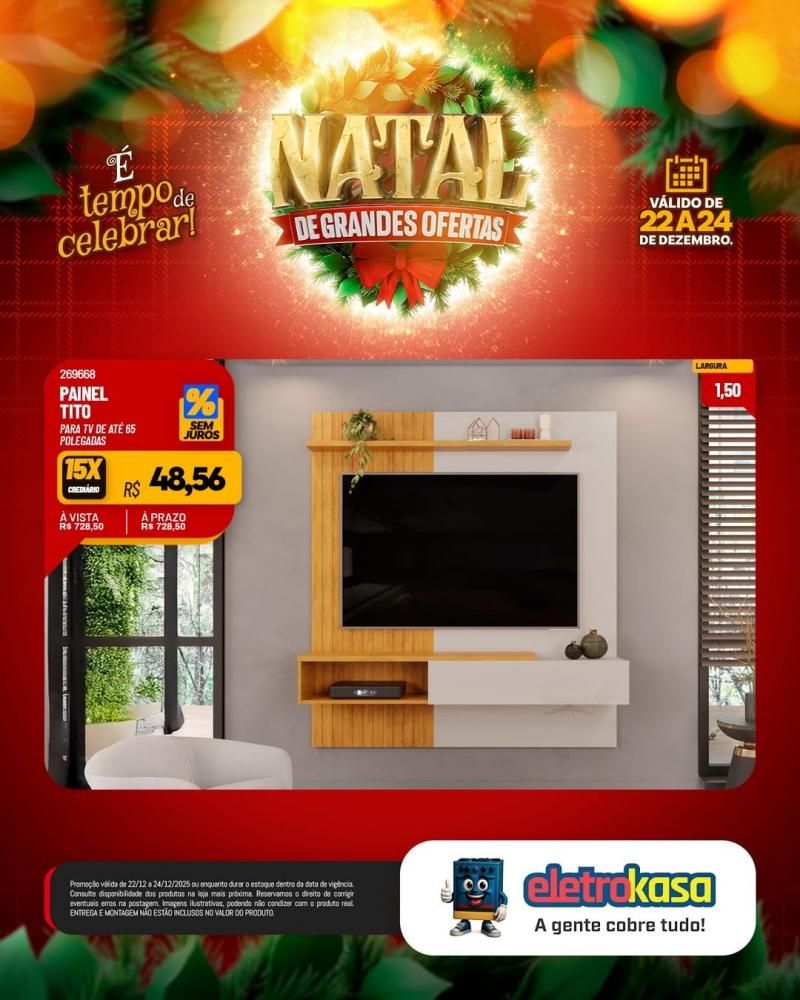 Ofertas imperdíveis de Natal para mobiliar ou renovar sua casa com as lojas eletroKasa, em Rolim de Moura Ofertas imperdíveis de Natal para mobiliar ou renovar sua casa com as lojas eletroKasa, em Rolim de Moura