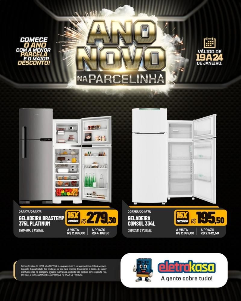 Ano novo com parcelas que cabem no seu bolso nas lojas eletroKasa, em Rolim de Moura Ano novo com parcelas que cabem no seu bolso nas lojas eletroKasa, em Rolim de Moura