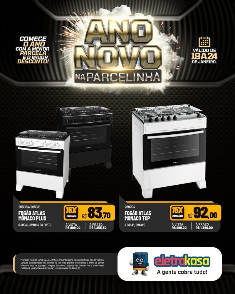 Ano novo com parcelas que cabem no seu bolso nas lojas eletroKasa, em Rolim de Moura Ano novo com parcelas que cabem no seu bolso nas lojas eletroKasa, em Rolim de Moura