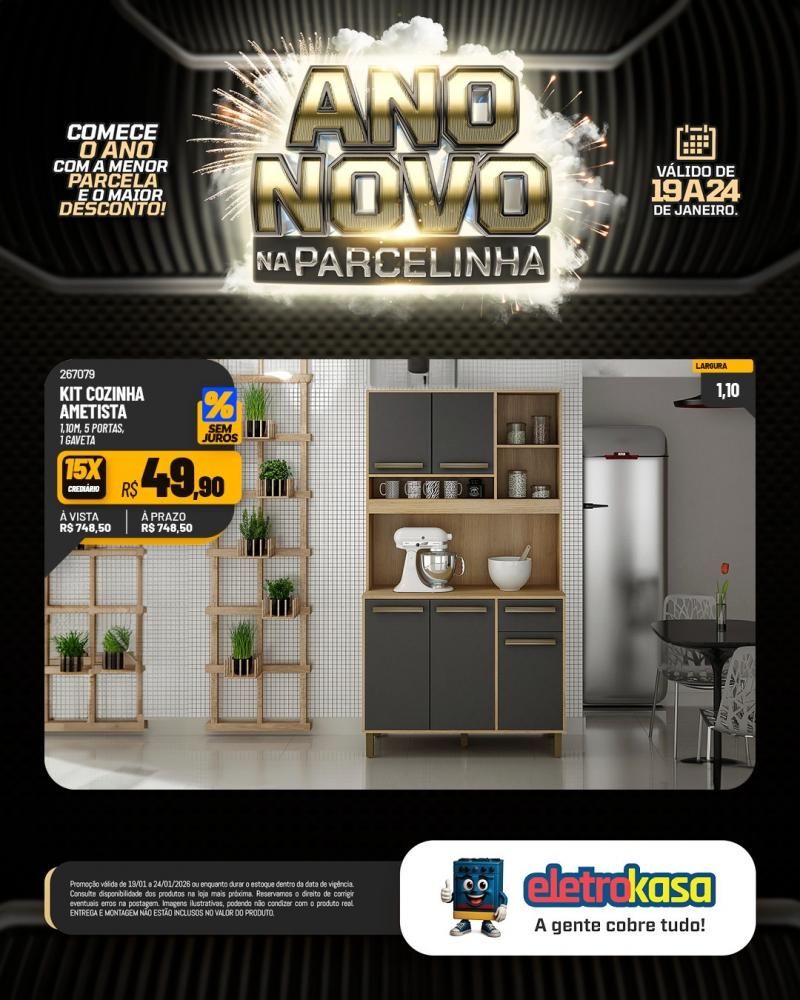Ano novo com parcelas que cabem no seu bolso nas lojas eletroKasa, em Rolim de Moura Ano novo com parcelas que cabem no seu bolso nas lojas eletroKasa, em Rolim de Moura