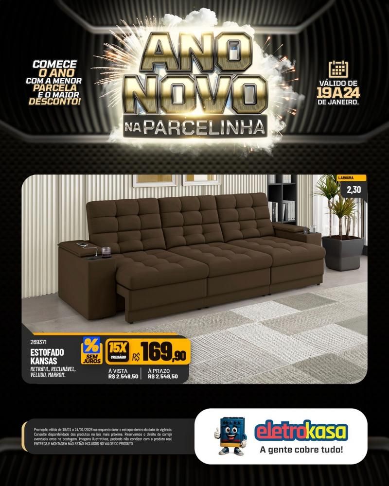 Ano novo com parcelas que cabem no seu bolso nas lojas eletroKasa, em Rolim de Moura Ano novo com parcelas que cabem no seu bolso nas lojas eletroKasa, em Rolim de Moura