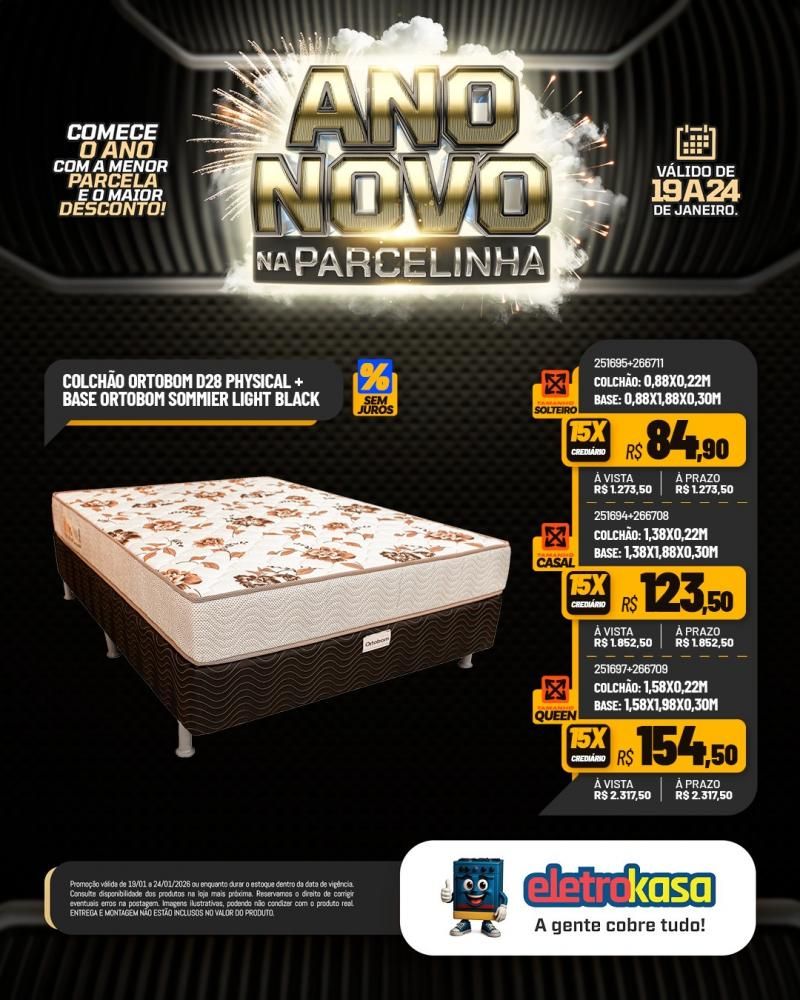 Ano novo com parcelas que cabem no seu bolso nas lojas eletroKasa, em Rolim de Moura Ano novo com parcelas que cabem no seu bolso nas lojas eletroKasa, em Rolim de Moura