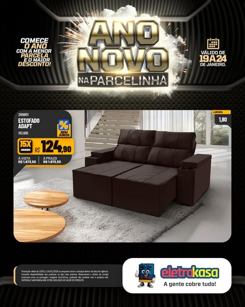 Ano novo com parcelas que cabem no seu bolso nas lojas eletroKasa, em Rolim de Moura Ano novo com parcelas que cabem no seu bolso nas lojas eletroKasa, em Rolim de Moura