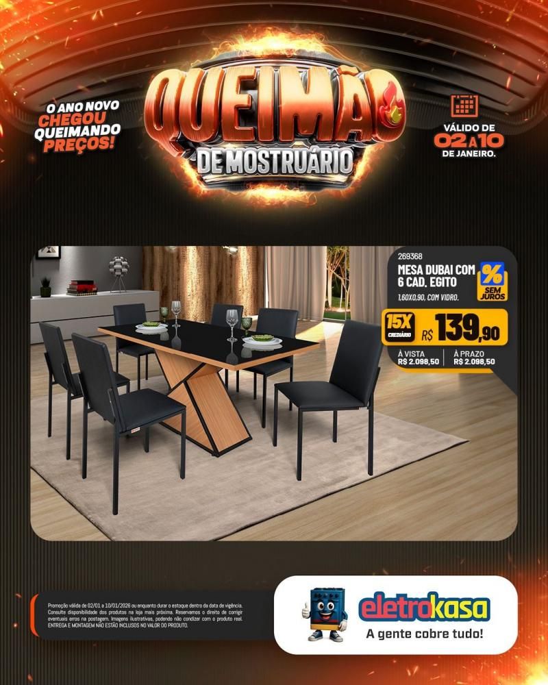 Comece o ano economizando com a QUEIMA DE MOSTRUÁRIO nas lojas ELETROKASA Comece o ano economizando com a QUEIMA DE MOSTRUÁRIO nas lojas ELETROKASA