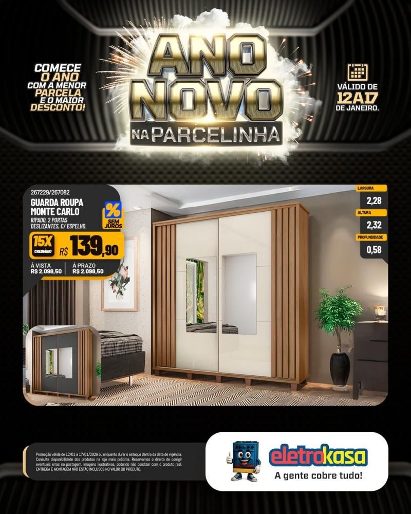 Eletrokasa lança campanha Ano Novo na Parcelinha Eletrokasa lança campanha Ano Novo na Parcelinha