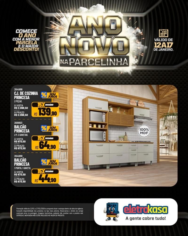 Eletrokasa lança campanha Ano Novo na Parcelinha Eletrokasa lança campanha Ano Novo na Parcelinha