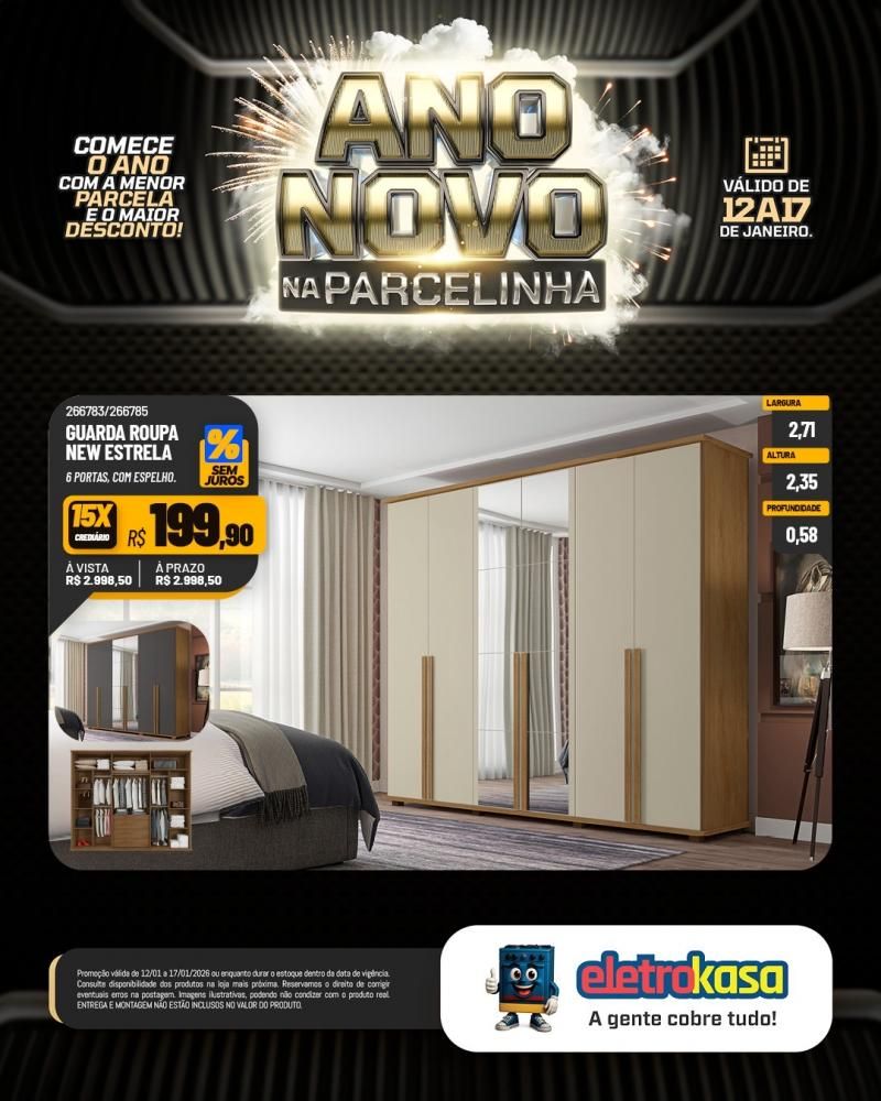 Eletrokasa lança campanha Ano Novo na Parcelinha Eletrokasa lança campanha Ano Novo na Parcelinha