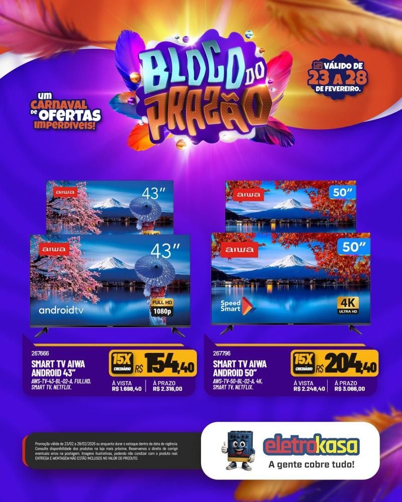 Aproveite os últimos dias do Carnaval de Ofertas das lojas eletroKasa Aproveite os últimos dias do Carnaval de Ofertas das lojas eletroKasa