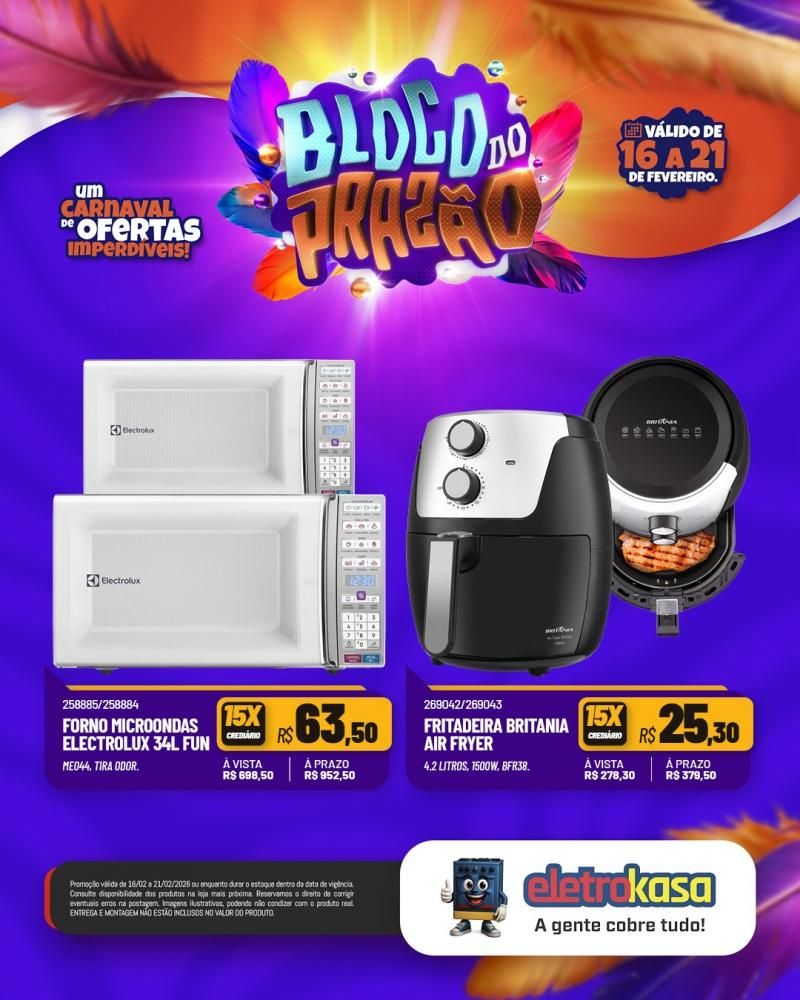 Carnaval das ofertas imperdíveis continua nas lojas eletroKasa Carnaval das ofertas imperdíveis continua nas lojas eletroKasa