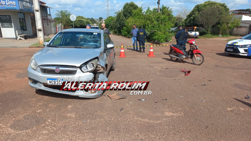 Vídeo: Motociclista ficou ferida após colisão com carro em Rolim de Moura Vídeo: Motociclista ficou ferida após colisão com carro em Rolim de Moura