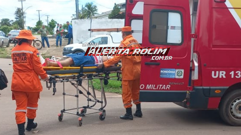 Colisão entre carro e moto deixa motociclista com fratura em uma das pernas, em Rolim de Moura; vídeo Colisão entre carro e moto deixa motociclista com fratura em uma das pernas, em Rolim de Moura; vídeo