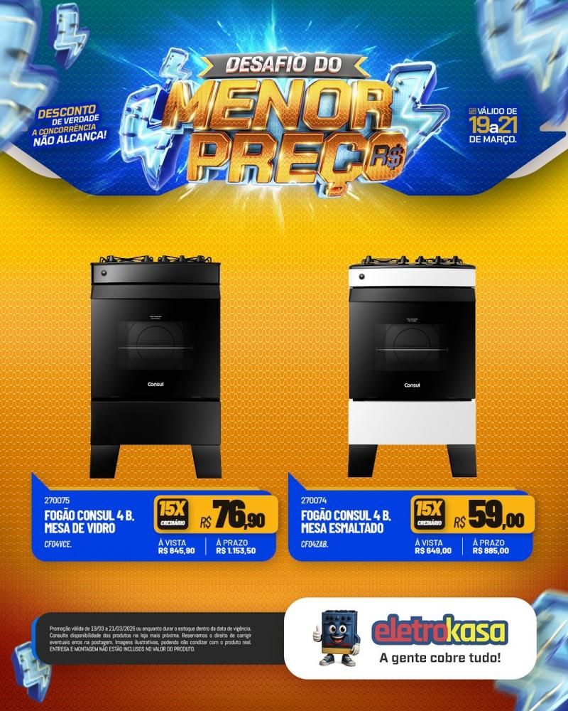 Desafio do menor preço nas lojas eletroKasa, em Rolim de Moura Desafio do menor preço nas lojas eletroKasa, em Rolim de Moura