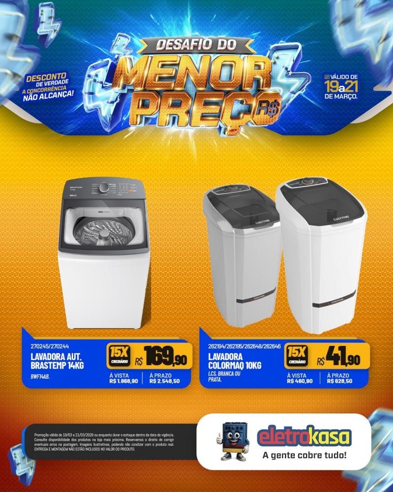 Desafio do menor preço nas lojas eletroKasa, em Rolim de Moura Desafio do menor preço nas lojas eletroKasa, em Rolim de Moura