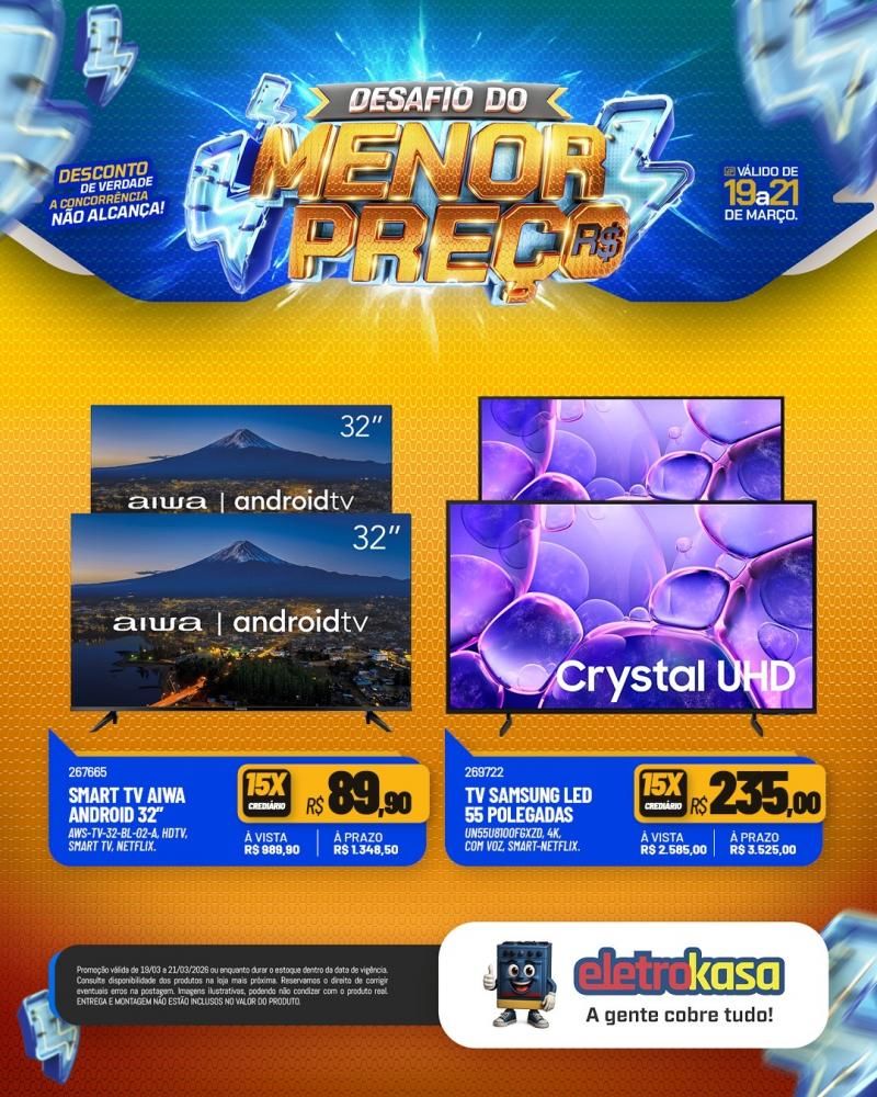 Desafio do menor preço nas lojas eletroKasa, em Rolim de Moura Desafio do menor preço nas lojas eletroKasa, em Rolim de Moura