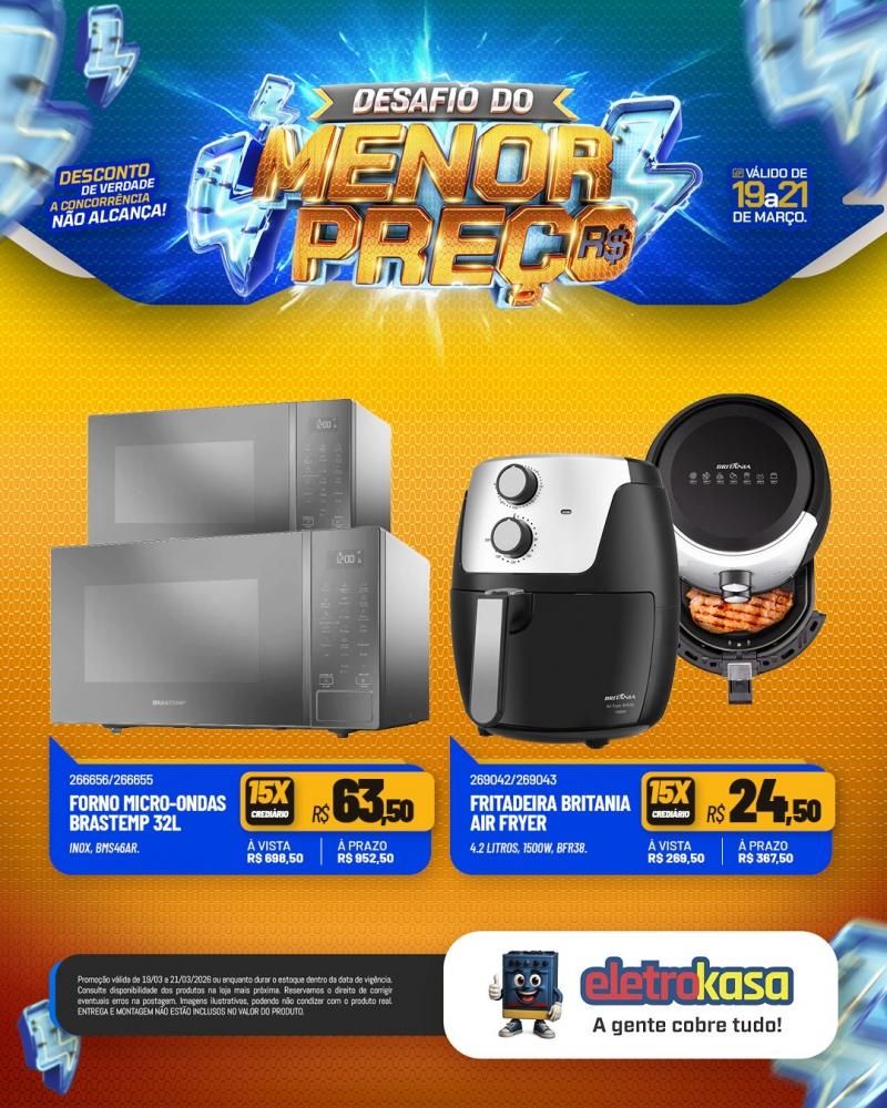 Desafio do menor preço nas lojas eletroKasa, em Rolim de Moura Desafio do menor preço nas lojas eletroKasa, em Rolim de Moura