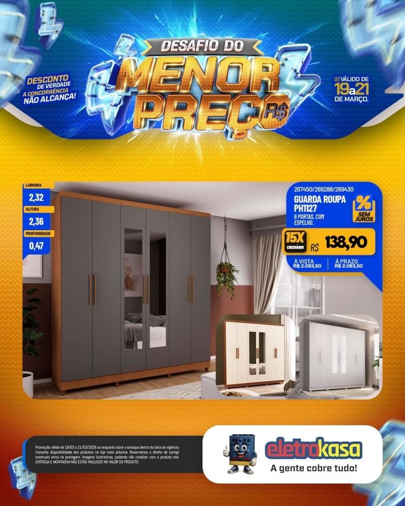Desafio do menor preço nas lojas eletroKasa, em Rolim de Moura Desafio do menor preço nas lojas eletroKasa, em Rolim de Moura