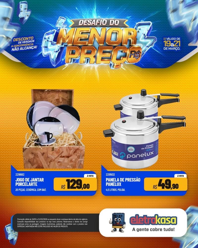 Desafio do menor preço nas lojas eletroKasa, em Rolim de Moura Desafio do menor preço nas lojas eletroKasa, em Rolim de Moura