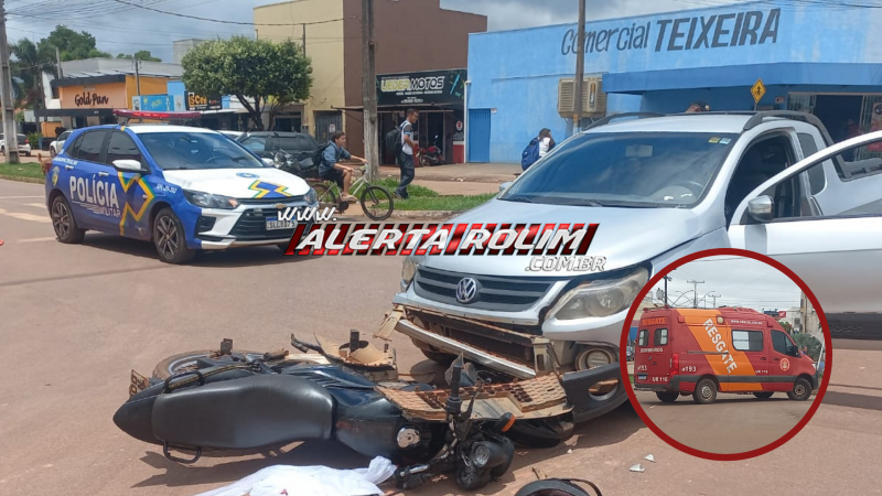 Mais um acidente: colisão entre carro e moto marca o segundo caso desta sexta-feira em Rolim de Moura - vídeo Mais um acidente: colisão entre carro e moto marca o segundo caso desta sexta-feira em Rolim de Moura - vídeo