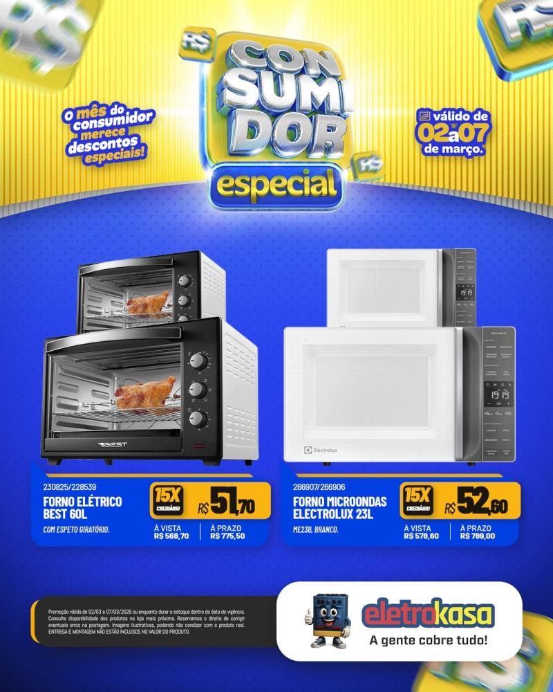 Mês do consumidor chegou trazendo ofertas imperdíveis na eletroKasa Mês do consumidor chegou trazendo ofertas imperdíveis na eletroKasa