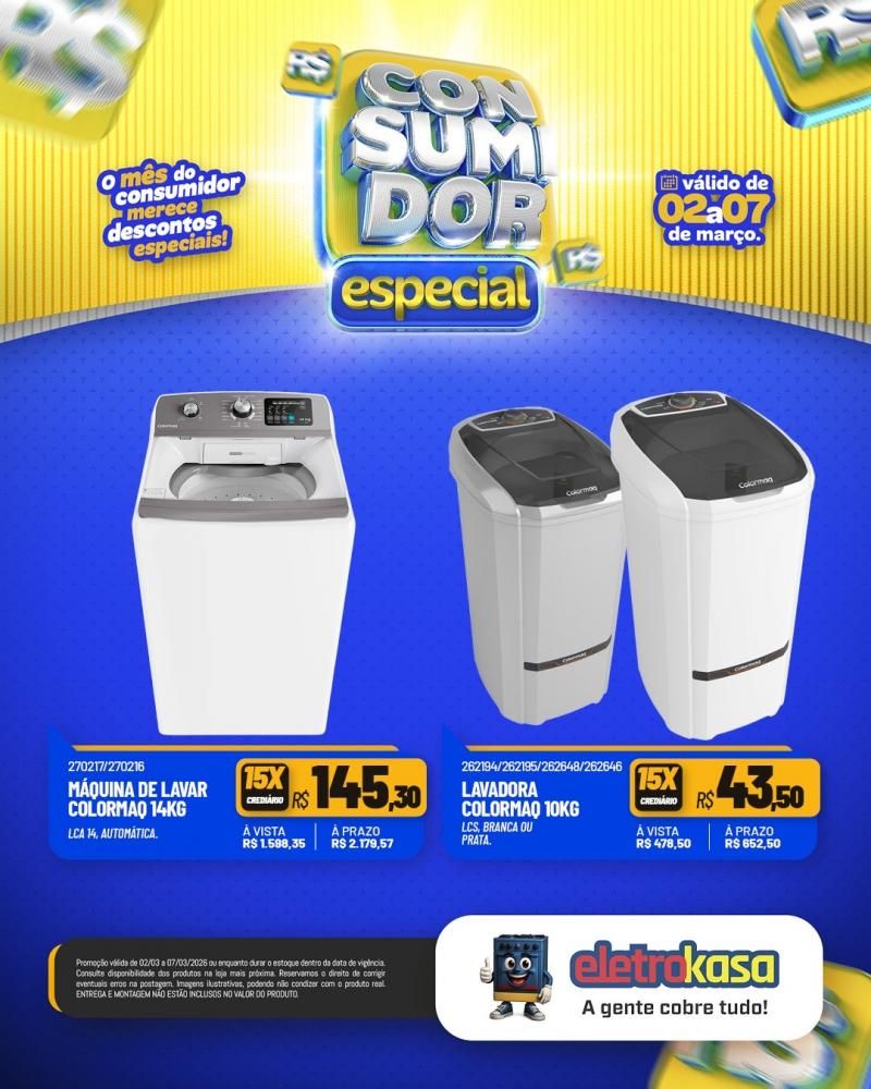 Mês do consumidor chegou trazendo ofertas imperdíveis na eletroKasa Mês do consumidor chegou trazendo ofertas imperdíveis na eletroKasa