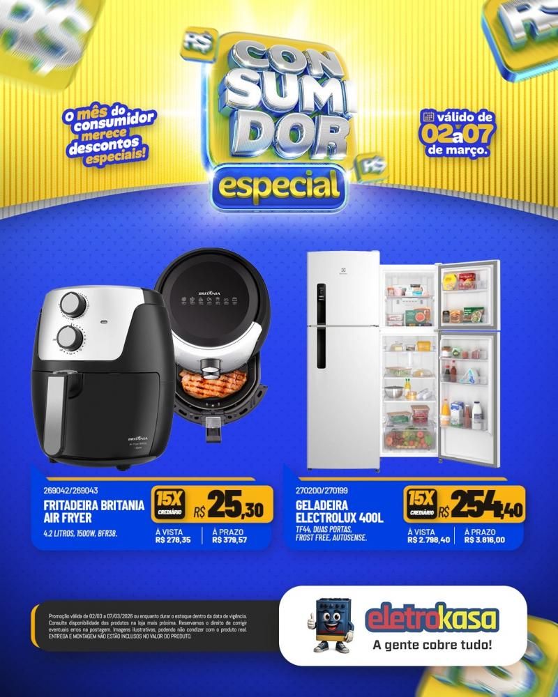 Mês do consumidor chegou trazendo ofertas imperdíveis na eletroKasa Mês do consumidor chegou trazendo ofertas imperdíveis na eletroKasa