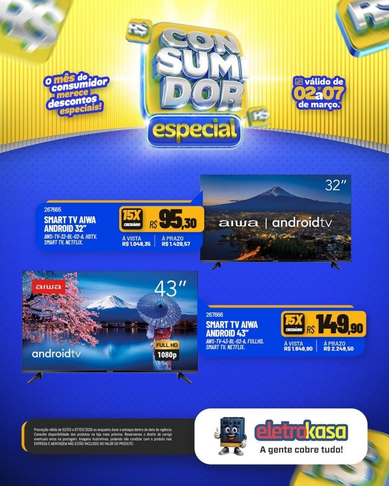 Mês do consumidor chegou trazendo ofertas imperdíveis na eletroKasa Mês do consumidor chegou trazendo ofertas imperdíveis na eletroKasa
