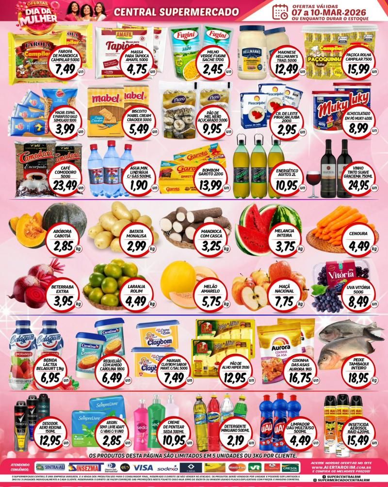 Ofertas do Dia da Mulher do Supermercado Central de Rolim de Moura Ofertas do Dia da Mulher do Supermercado Central de Rolim de Moura