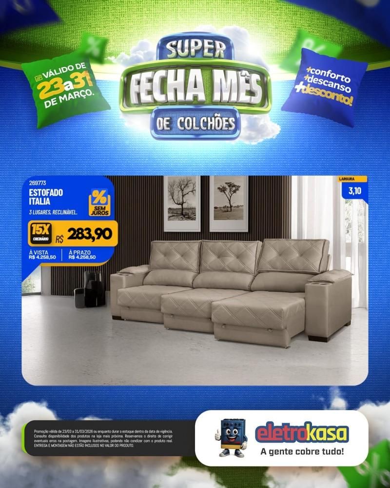 Ofertas imperdíveis no SUPER FECHA MÊS de colchões nas lojas eletroKasa, em Rolim de Moura Ofertas imperdíveis no SUPER FECHA MÊS de colchões nas lojas eletroKasa, em Rolim de Moura
