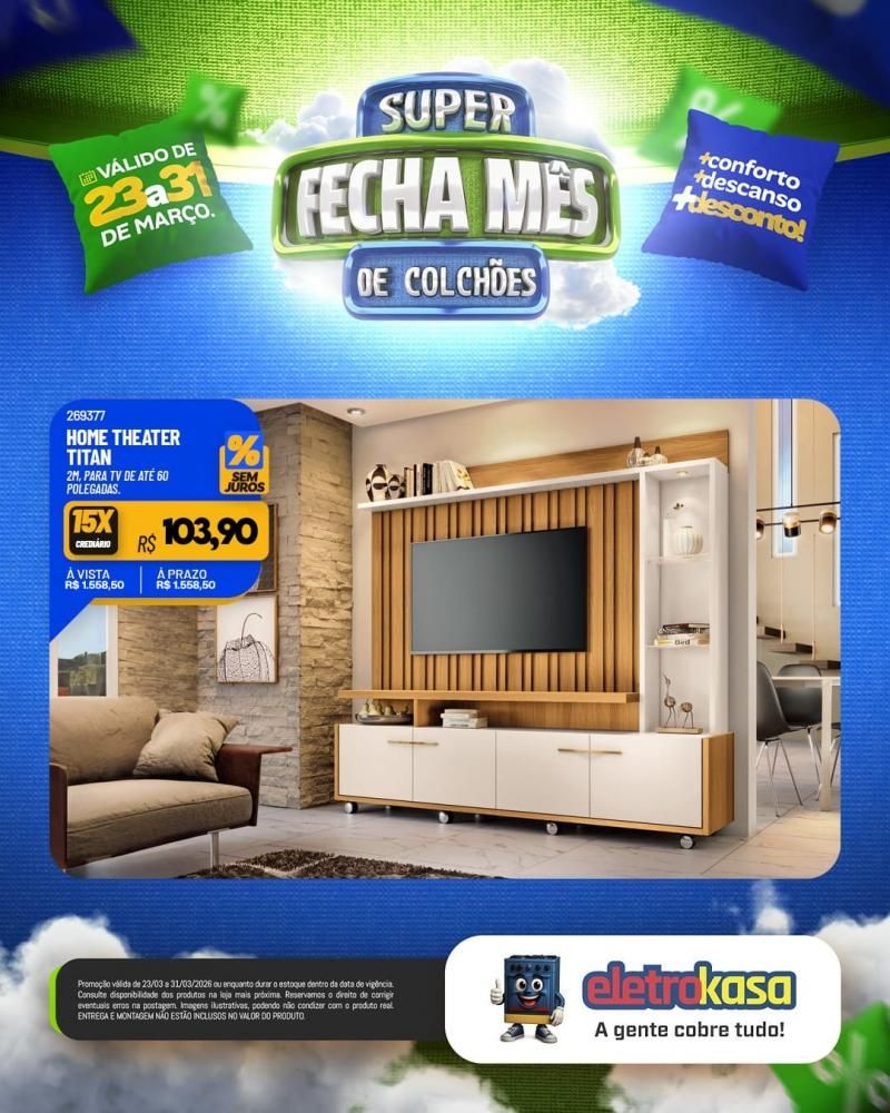 Ofertas imperdíveis no SUPER FECHA MÊS de colchões nas lojas eletroKasa, em Rolim de Moura Ofertas imperdíveis no SUPER FECHA MÊS de colchões nas lojas eletroKasa, em Rolim de Moura