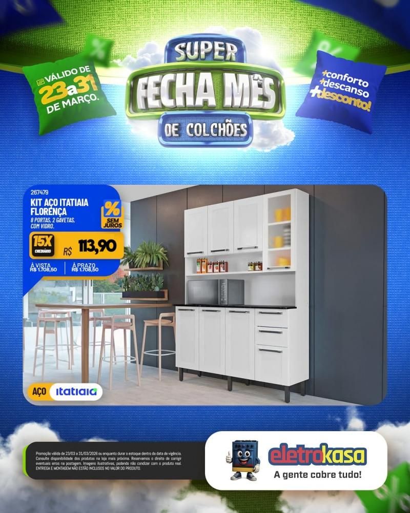 Ofertas imperdíveis no SUPER FECHA MÊS de colchões nas lojas eletroKasa, em Rolim de Moura Ofertas imperdíveis no SUPER FECHA MÊS de colchões nas lojas eletroKasa, em Rolim de Moura