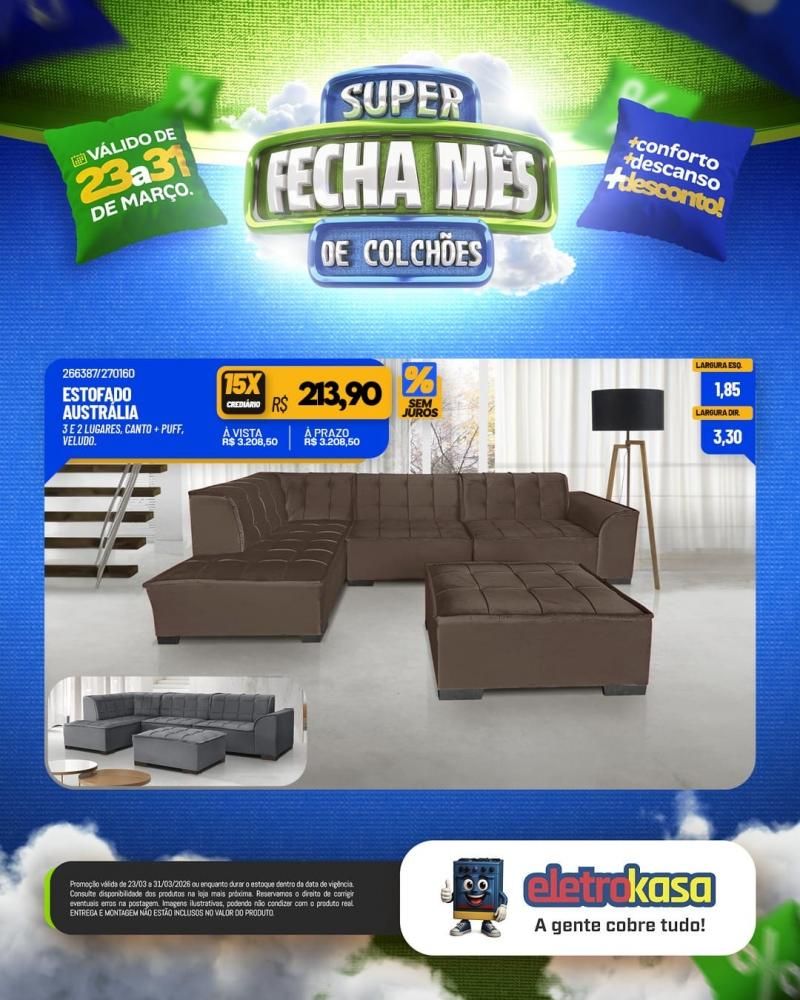 Ofertas imperdíveis no SUPER FECHA MÊS de colchões nas lojas eletroKasa, em Rolim de Moura Ofertas imperdíveis no SUPER FECHA MÊS de colchões nas lojas eletroKasa, em Rolim de Moura