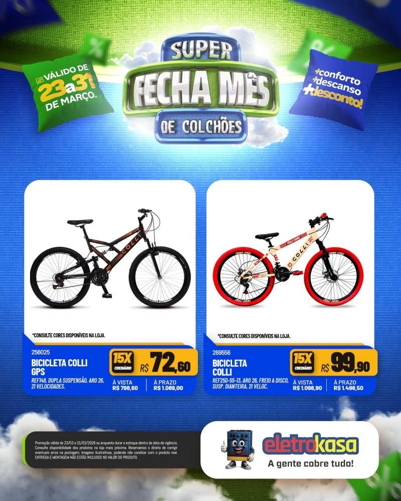Ofertas imperdíveis no SUPER FECHA MÊS de colchões nas lojas eletroKasa, em Rolim de Moura Ofertas imperdíveis no SUPER FECHA MÊS de colchões nas lojas eletroKasa, em Rolim de Moura