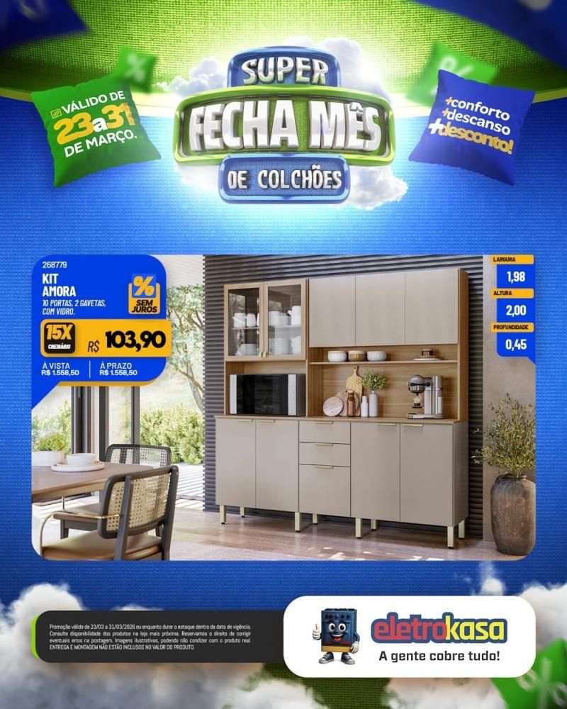Ofertas imperdíveis no SUPER FECHA MÊS de colchões nas lojas eletroKasa, em Rolim de Moura Ofertas imperdíveis no SUPER FECHA MÊS de colchões nas lojas eletroKasa, em Rolim de Moura